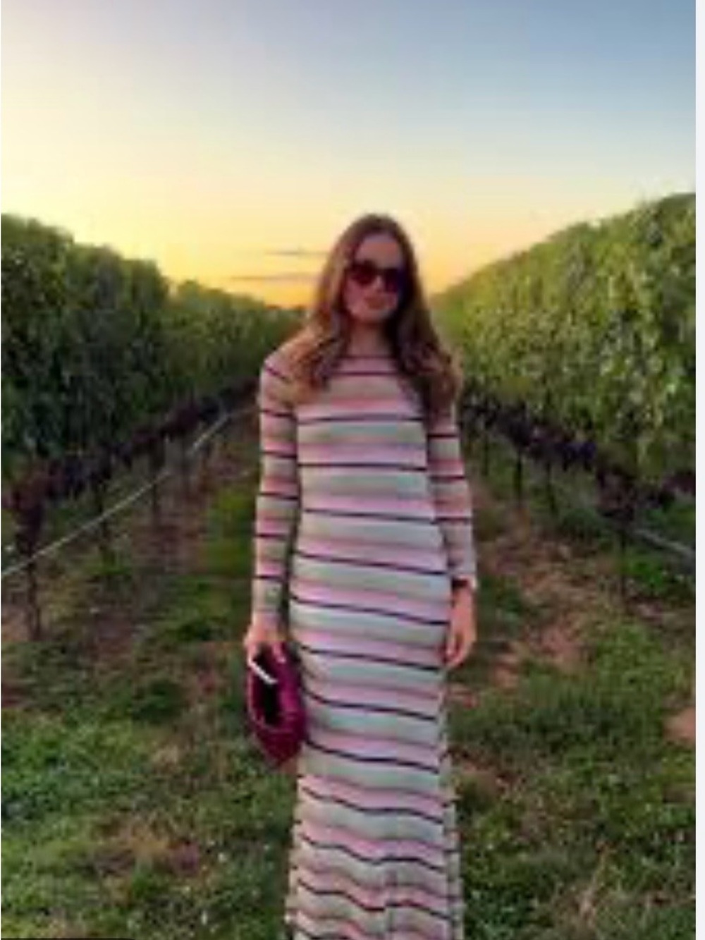 Zara Striped Maxi Dress in Pastel Pink and Mint